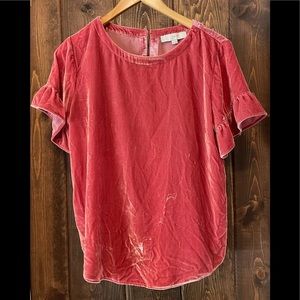 Soft velvet material blouse from LOFT!
